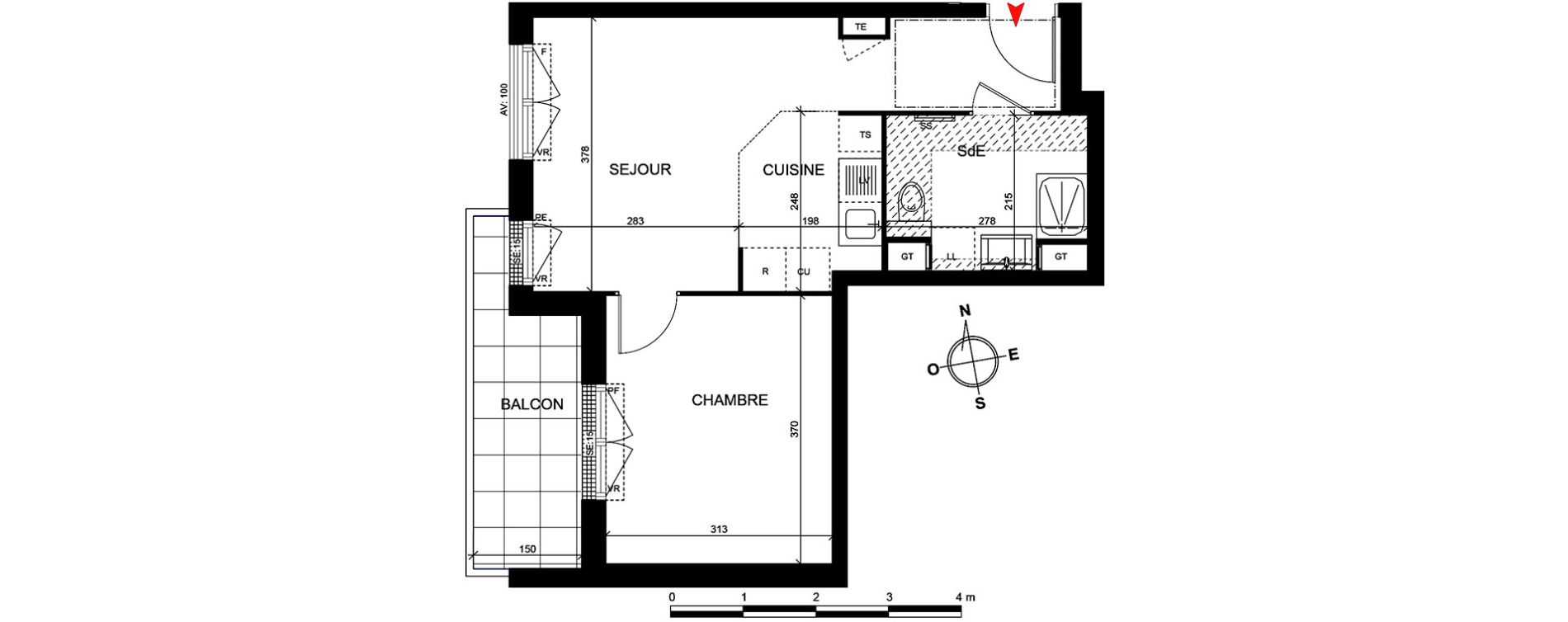 Appartement T2 de 37,70 m2 Cormeilles-En-Parisis Centre