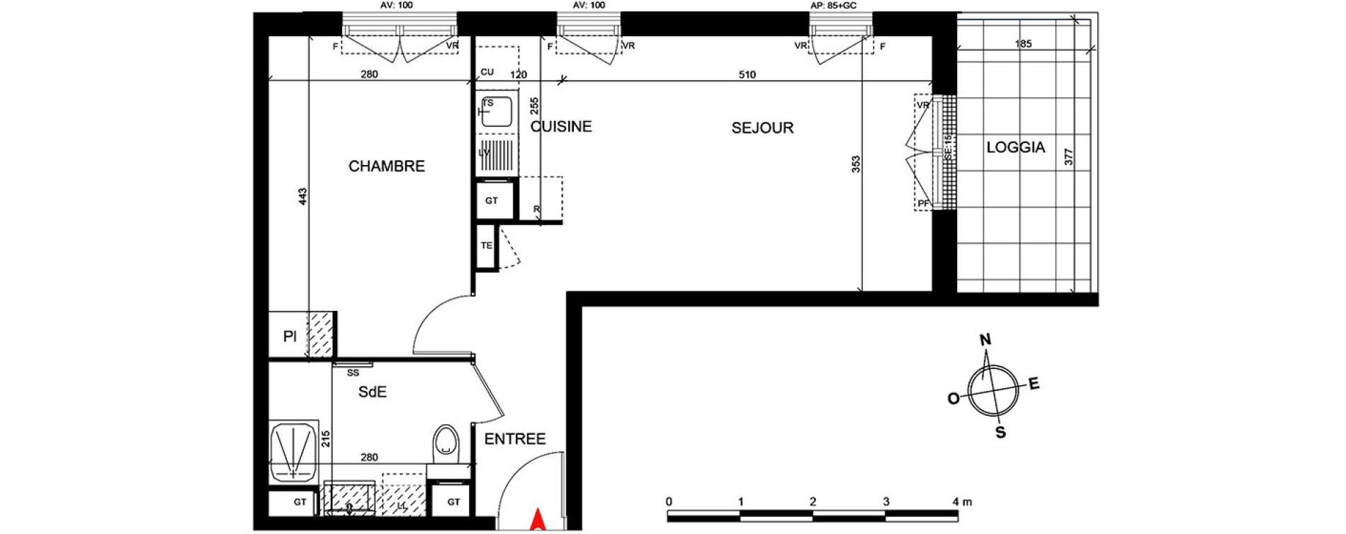 Appartement T2 de 43,35 m2 Cormeilles-En-Parisis Centre