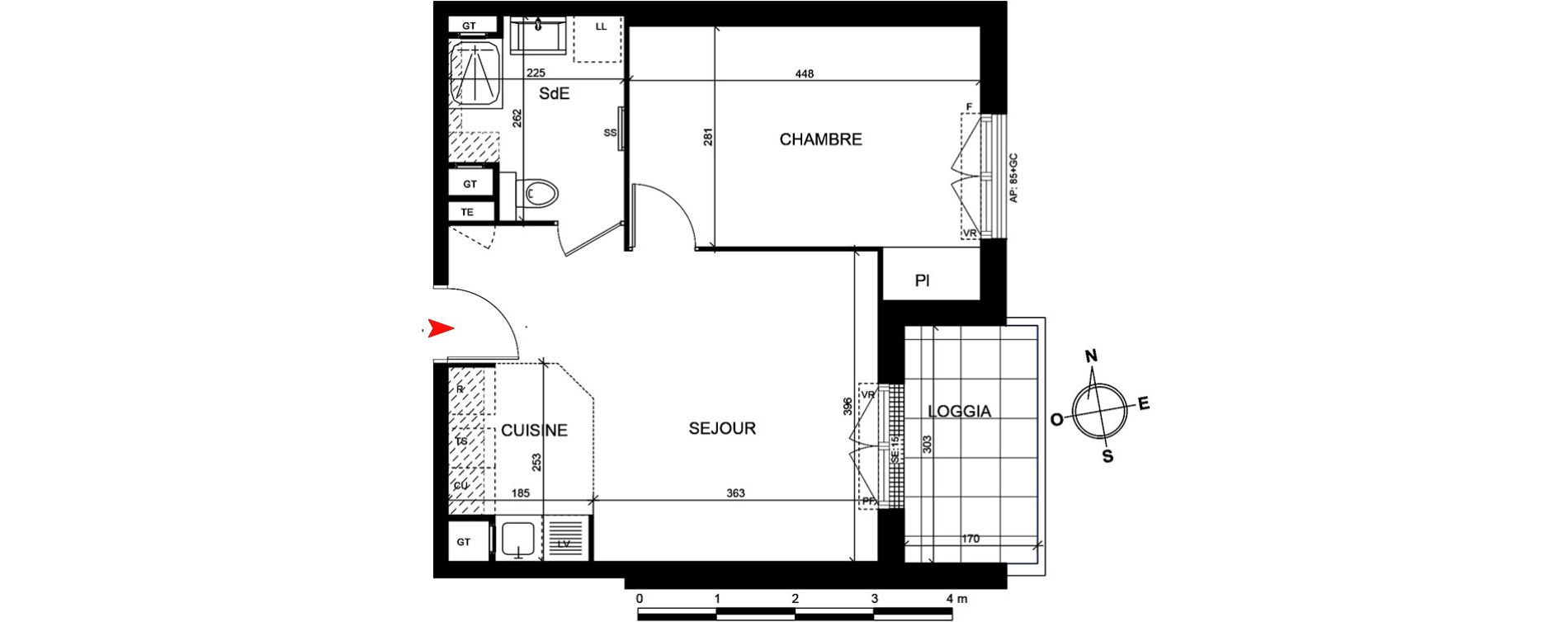 Appartement T2 de 40,50 m2 Cormeilles-En-Parisis Centre