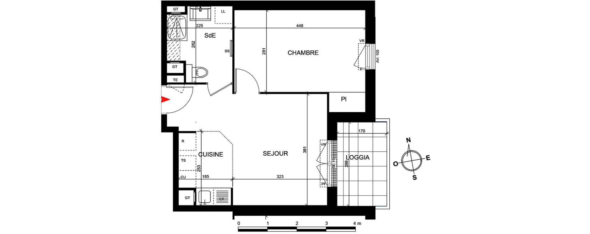 Appartement T2 de 38,70 m2 Cormeilles-En-Parisis Centre