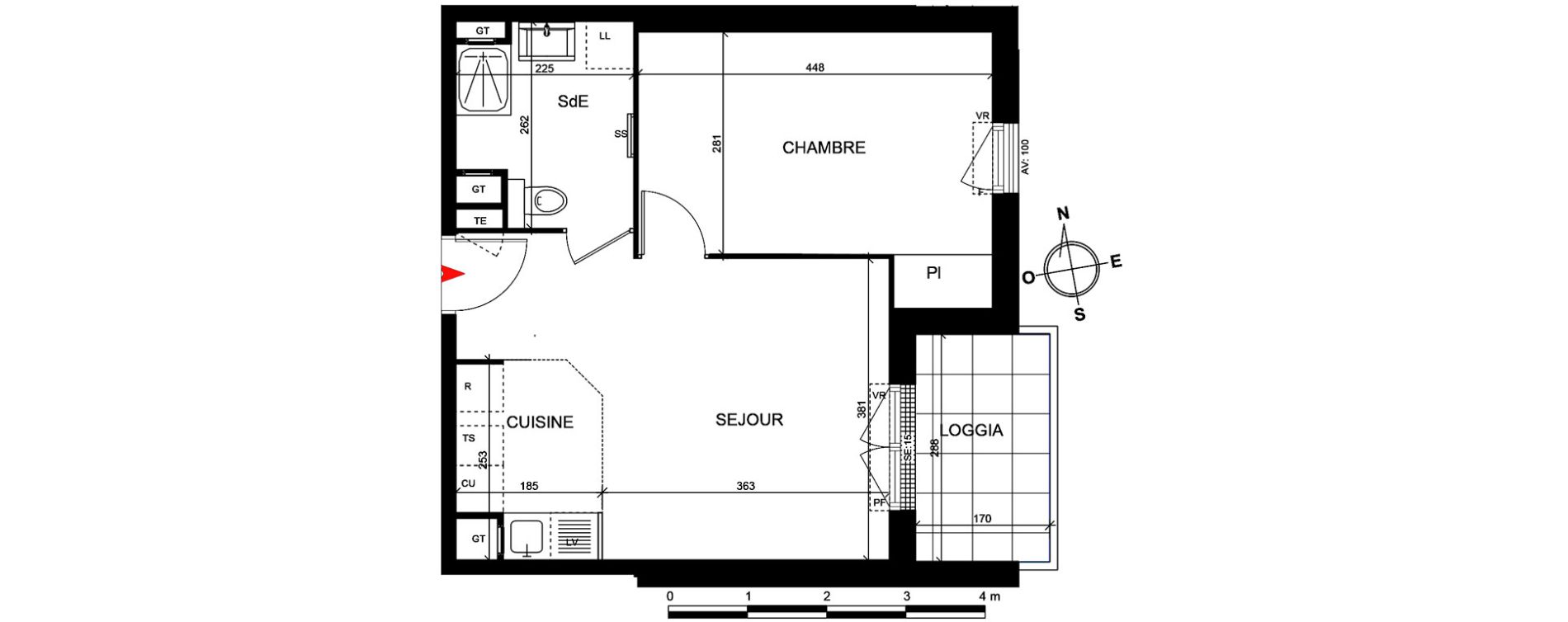 Appartement T2 de 39,70 m2 Cormeilles-En-Parisis Centre