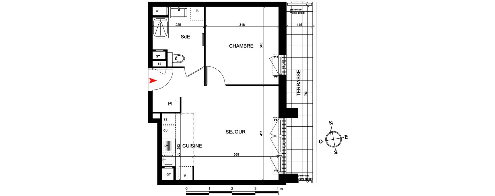 Appartement T2 de 38,35 m2 Cormeilles-En-Parisis Centre