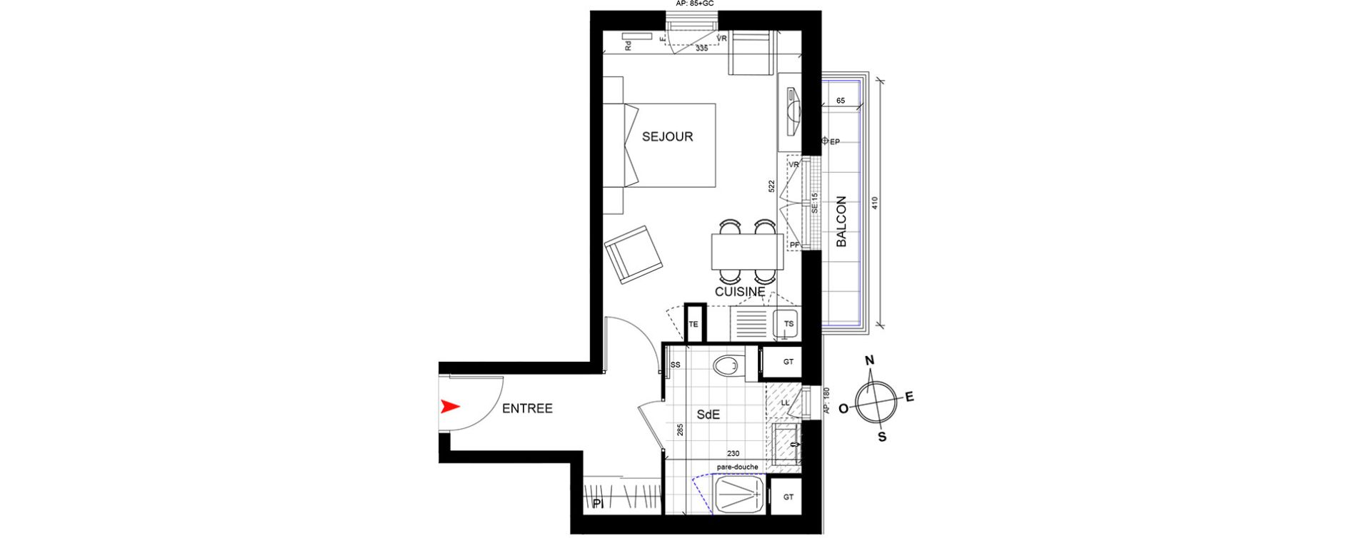 Appartement T1 de 29,30 m2 Cormeilles-En-Parisis Centre