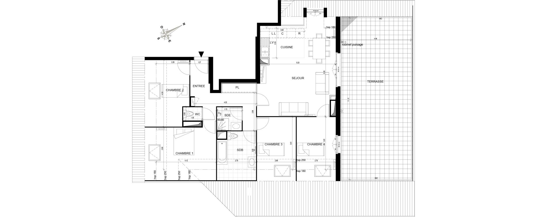 Appartement T5 de 95,66 m2 Cormeilles-En-Parisis Haut et centre