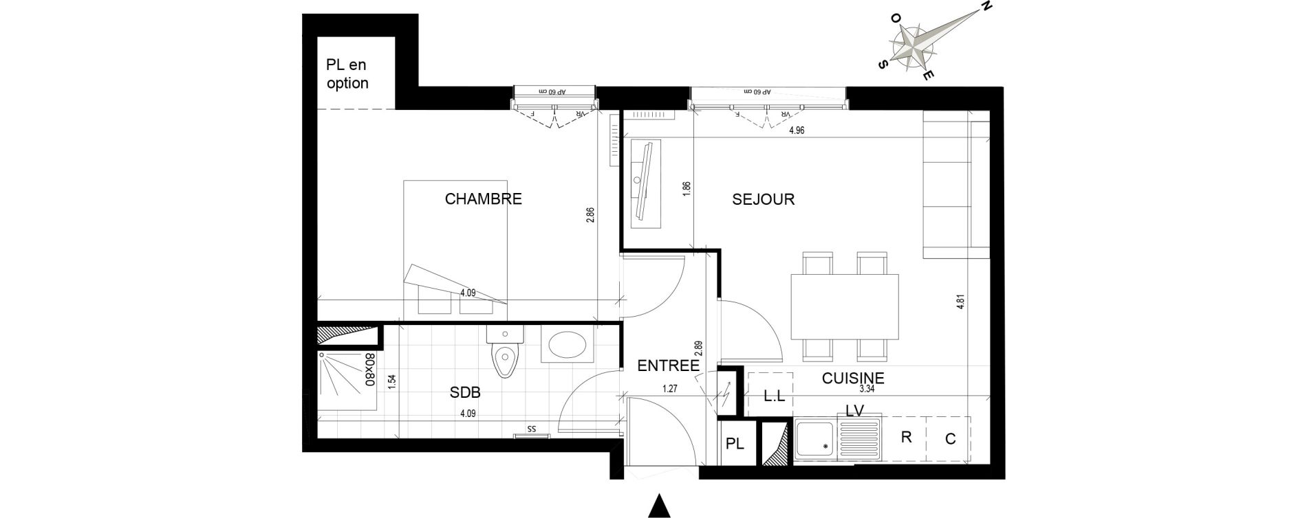 Appartement T2 de 41,61 m2 Cormeilles-En-Parisis Haut et centre