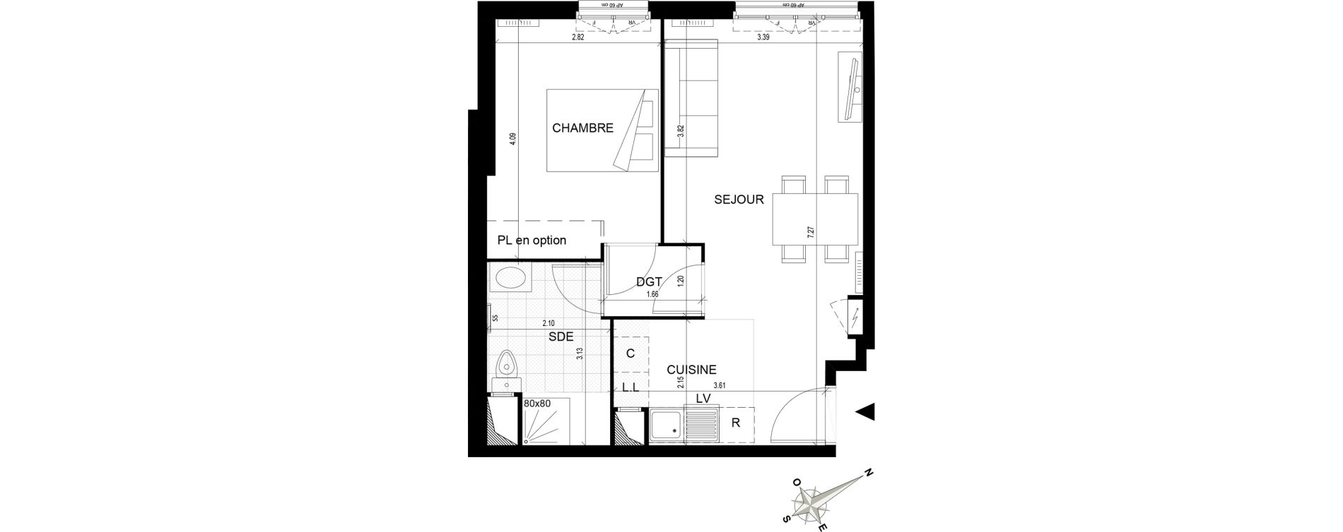 Appartement T2 de 43,35 m2 Cormeilles-En-Parisis Haut et centre
