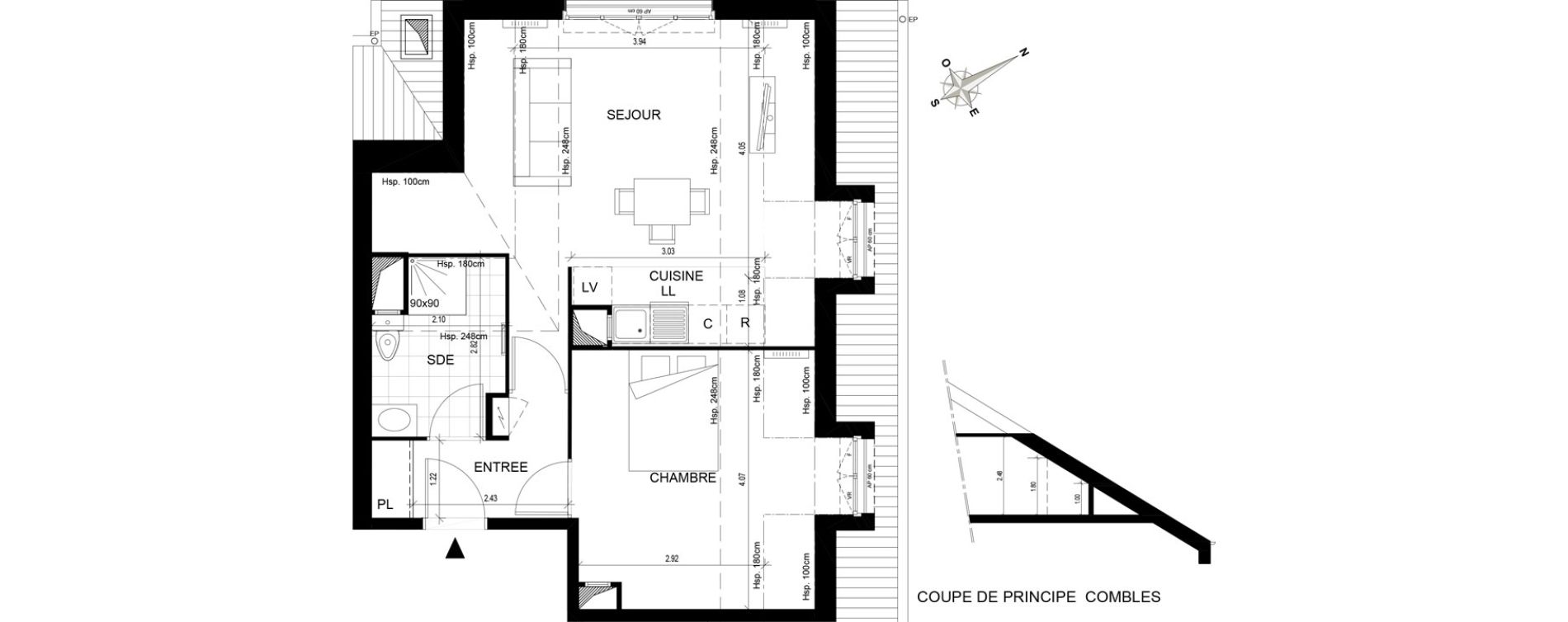 Appartement T2 de 45,08 m2 Cormeilles-En-Parisis Haut et centre