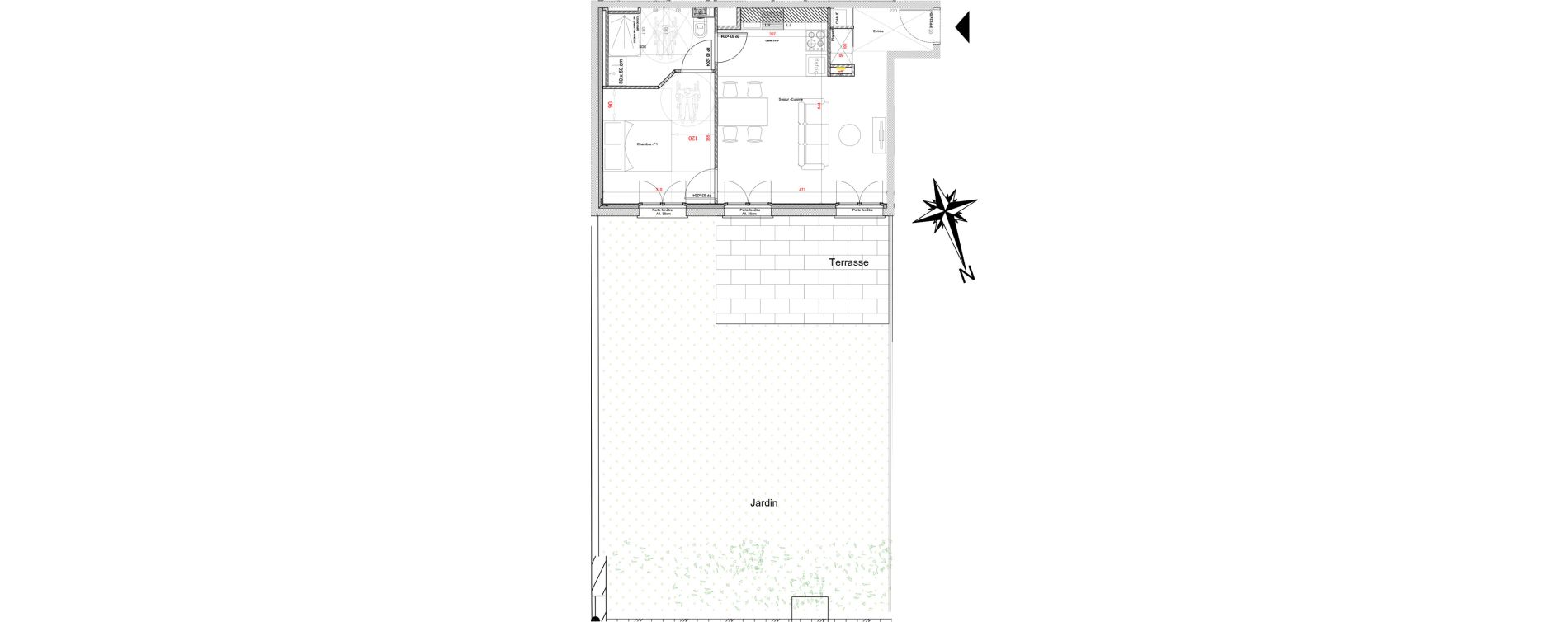 Appartement T2 de 42,62 m2 Cormeilles-En-Parisis Emy les pres