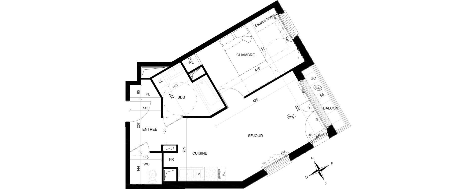 Appartement T2 de 45,35 m2 Cormeilles-En-Parisis Alsace-lorraine