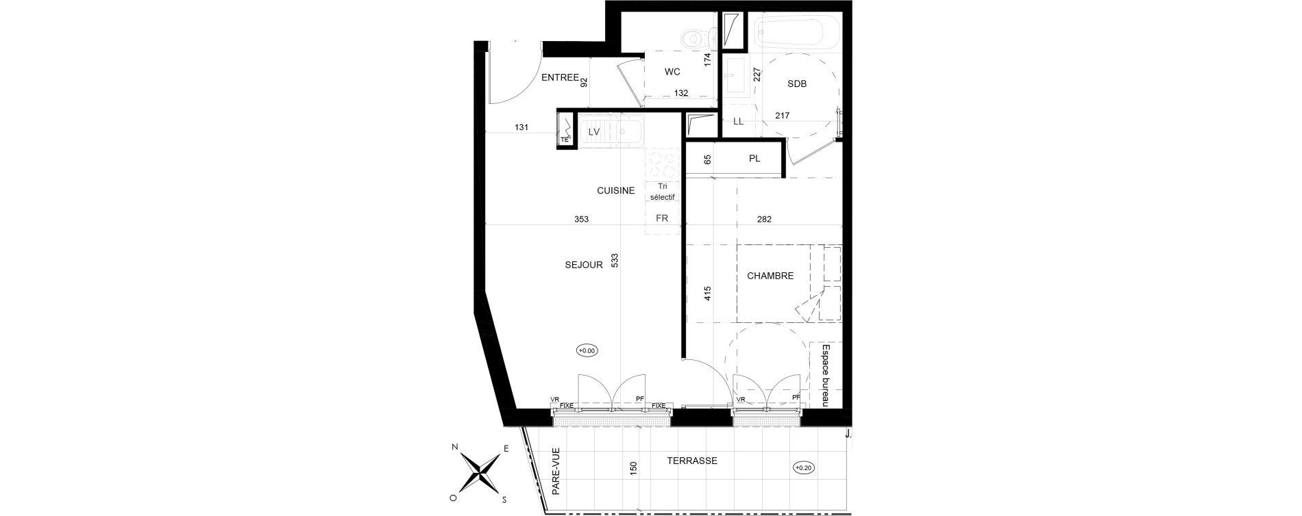 Appartement T2 de 41,35 m2 Cormeilles-En-Parisis Alsace-lorraine