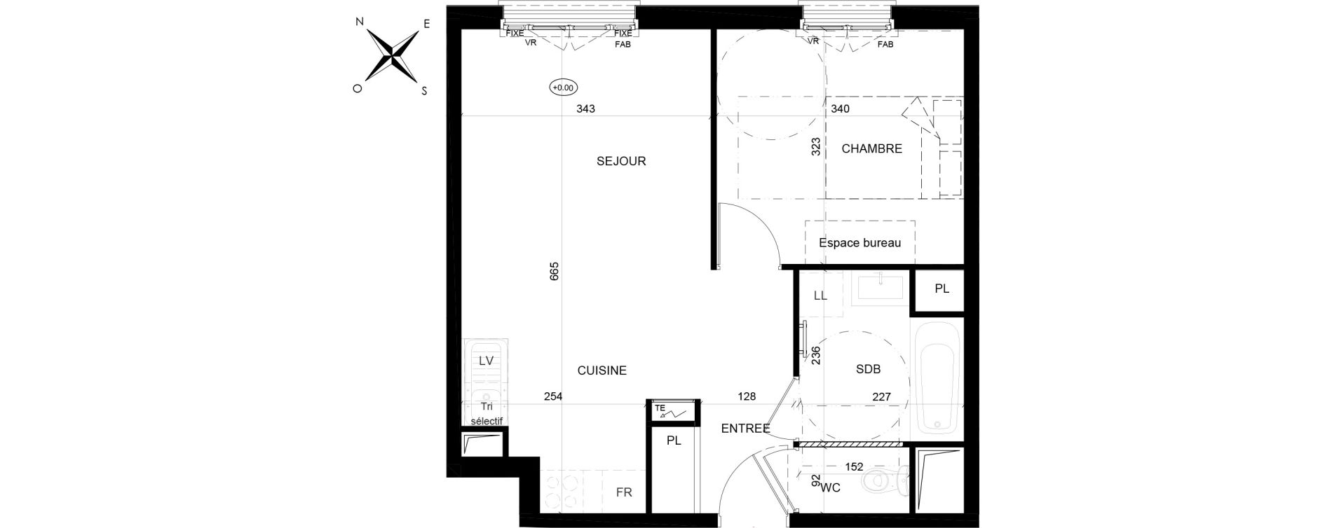 Appartement T2 de 42,80 m2 Cormeilles-En-Parisis Alsace-lorraine