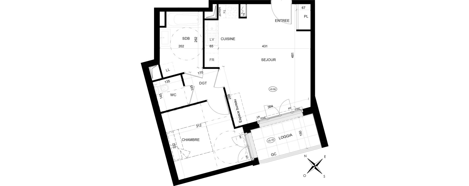 Appartement T2 de 43,65 m2 Cormeilles-En-Parisis Alsace-lorraine