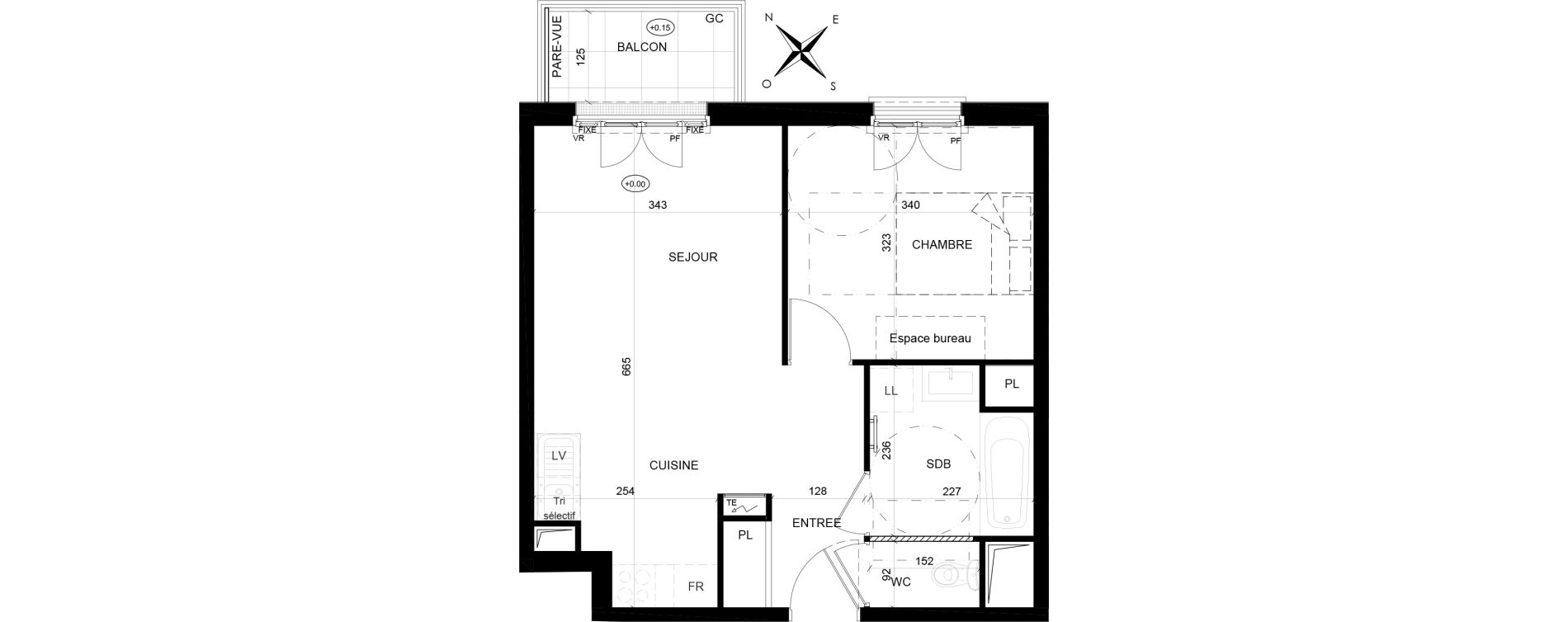 Appartement T2 de 42,80 m2 Cormeilles-En-Parisis Alsace-lorraine