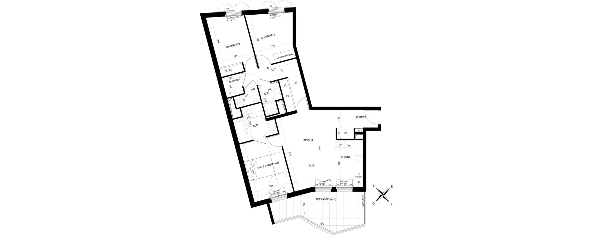 Appartement T4 de 82,20 m2 Cormeilles-En-Parisis Alsace-lorraine