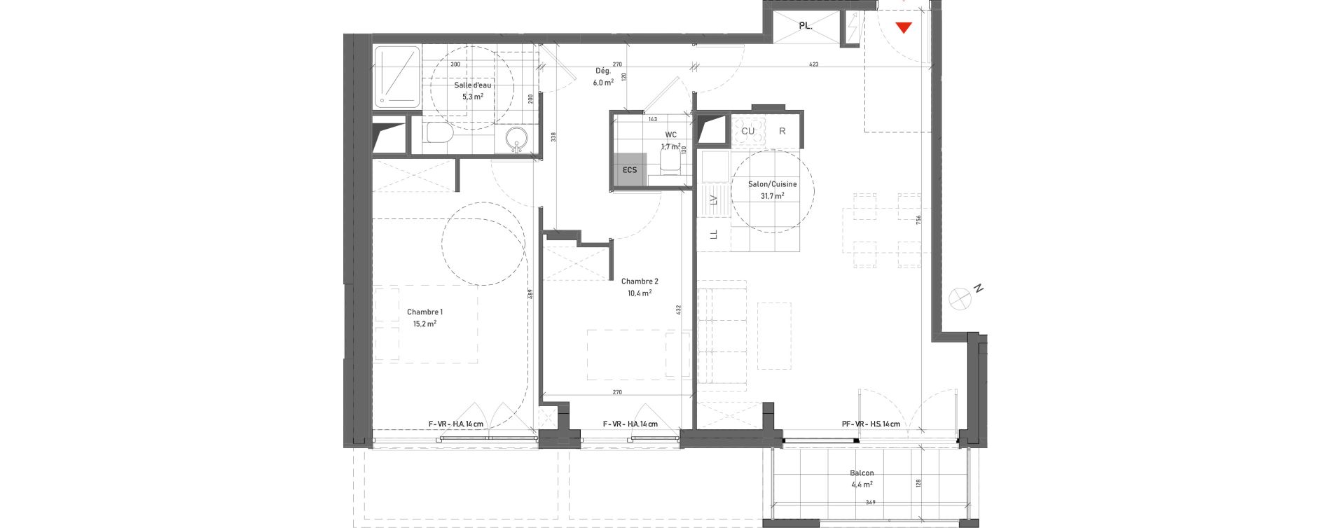 Appartement T3 de 70,30 m2 Cormeilles-En-Parisis Haut et centre