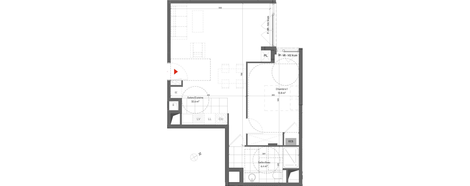 Appartement T2 de 52,80 m2 Cormeilles-En-Parisis Haut et centre