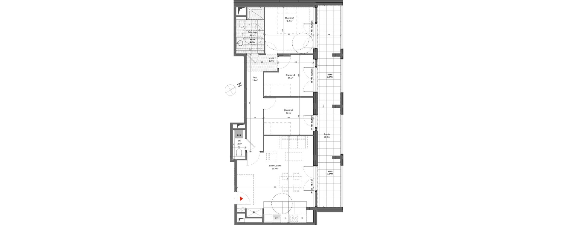 Appartement T4 de 80,00 m2 Cormeilles-En-Parisis Haut et centre