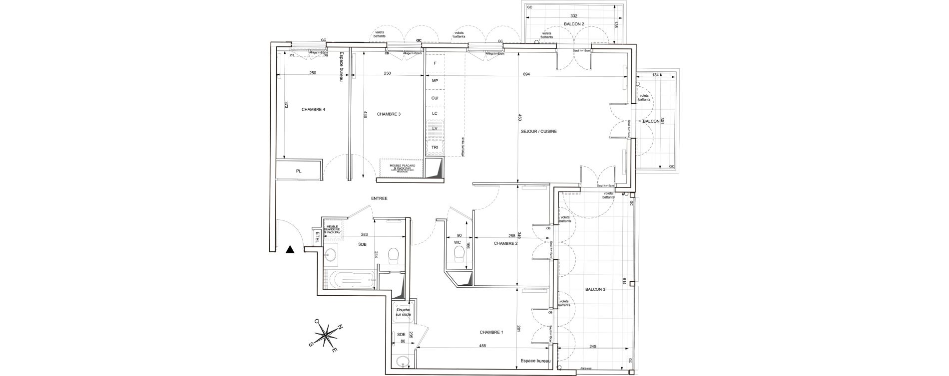 Appartement T5 de 96,54 m2 Cormeilles-En-Parisis Seine parisii