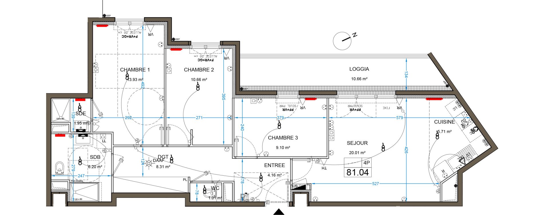 Appartement T4 de 81,04 m2 Cormeilles-En-Parisis Seine parisii