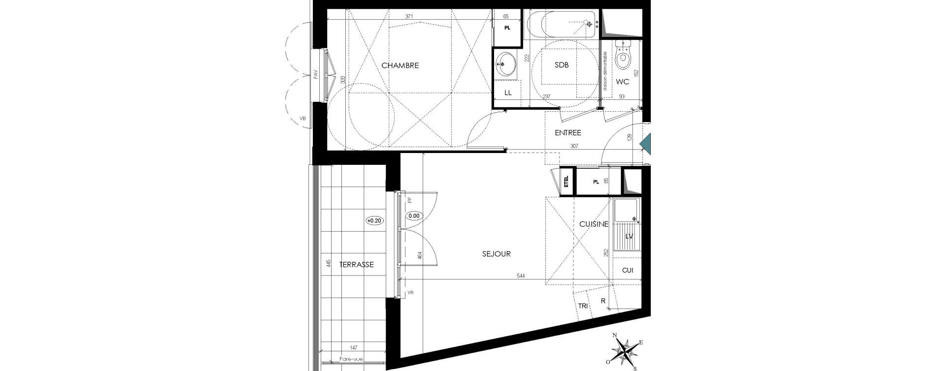 Appartement T2 de 43,33 m2 Cormeilles-En-Parisis Les bois rochefort