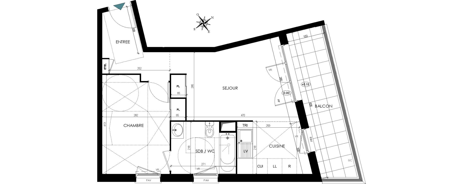Appartement T2 de 43,75 m2 Cormeilles-En-Parisis Les bois rochefort