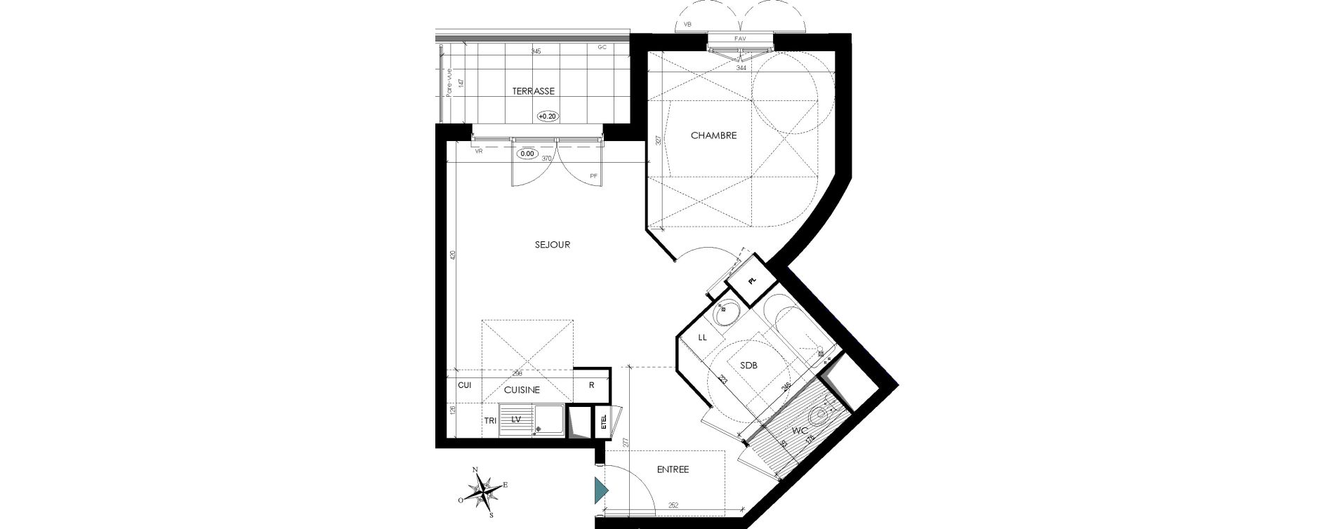 Appartement T2 de 46,35 m2 Cormeilles-En-Parisis Les bois rochefort