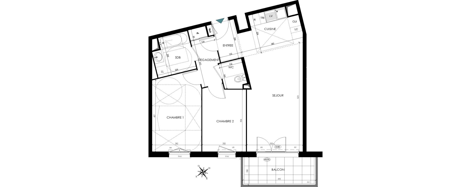Appartement T3 de 60,70 m2 Cormeilles-En-Parisis Les bois rochefort