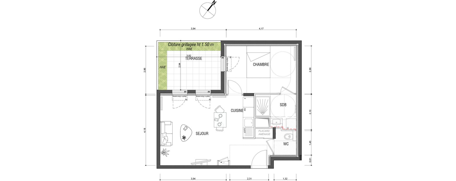 Appartement T2 de 43,30 m2 &agrave; Deuil-La-Barre Barre - ormesson