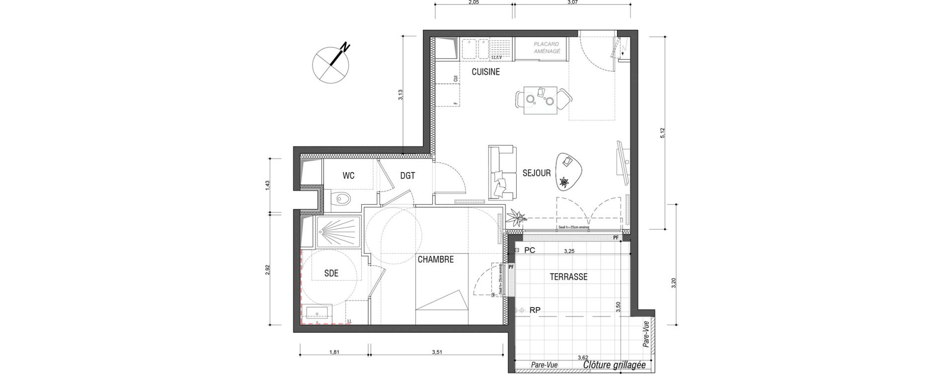 Appartement T2 de 44,10 m2 &agrave; Deuil-La-Barre Barre - ormesson