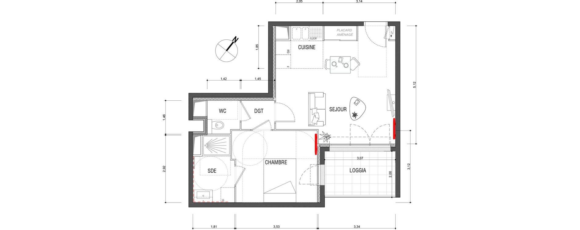Appartement T2 de 44,50 m2 &agrave; Deuil-La-Barre Barre - ormesson