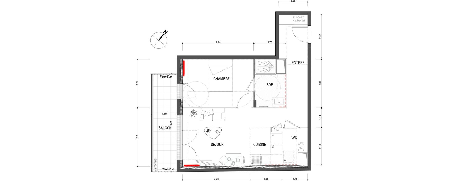 Appartement T2 de 47,90 m2 &agrave; Deuil-La-Barre Barre - ormesson