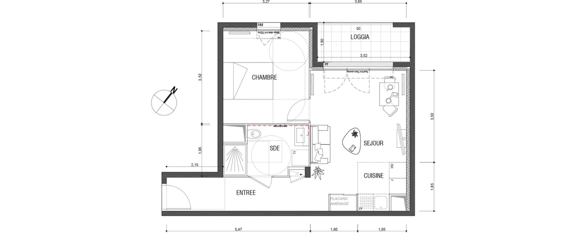 Appartement T2 de 43,00 m2 &agrave; Deuil-La-Barre Barre - ormesson