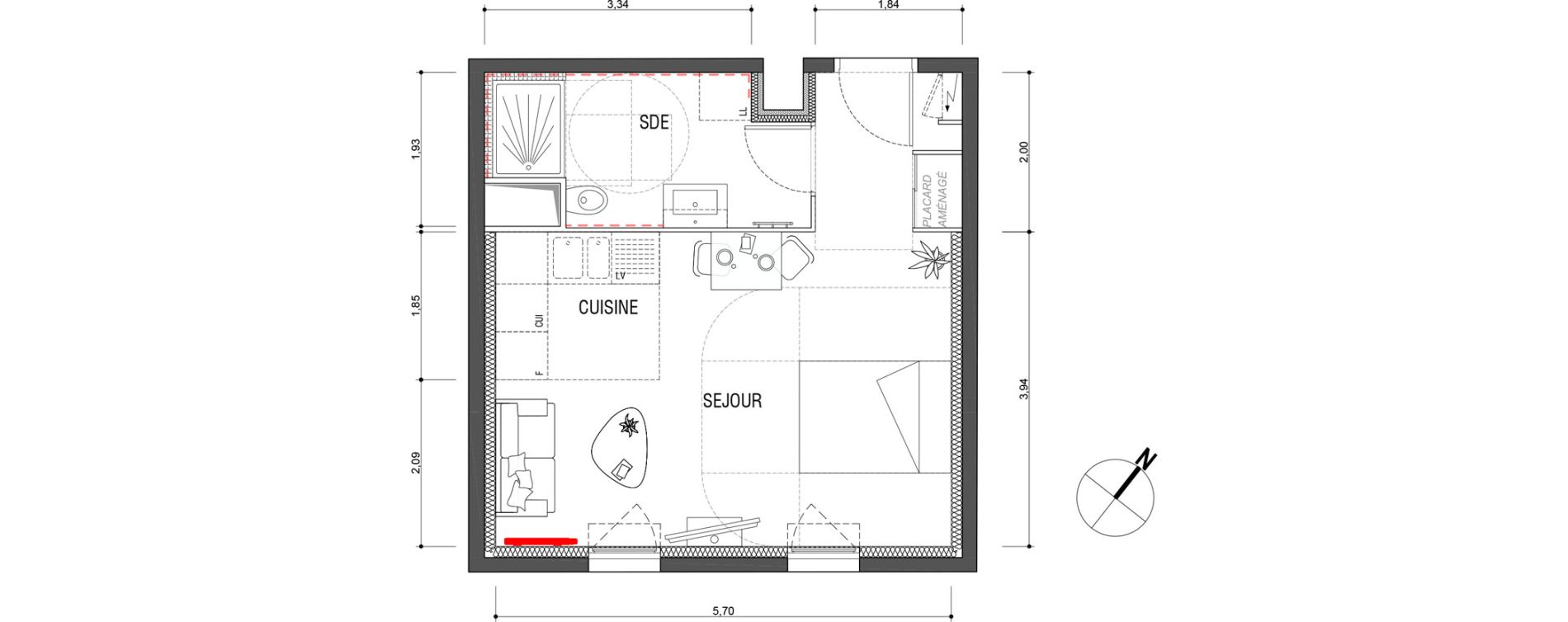 Appartement T1 de 32,80 m2 &agrave; Deuil-La-Barre Barre - ormesson