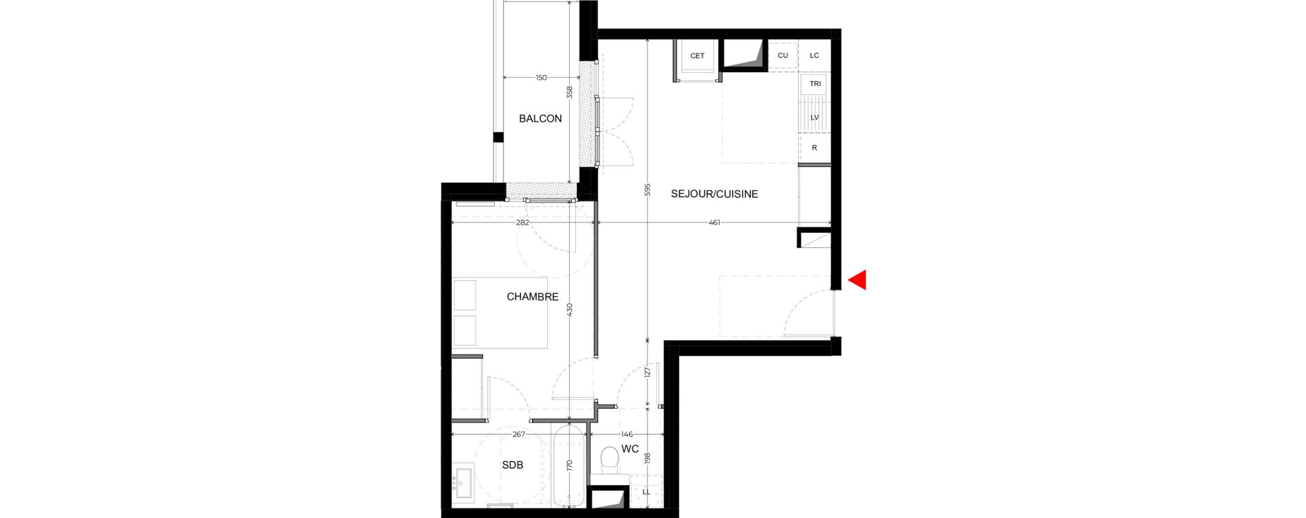 Appartement T2 de 47,18 m2 &agrave; Domont Le vieux village