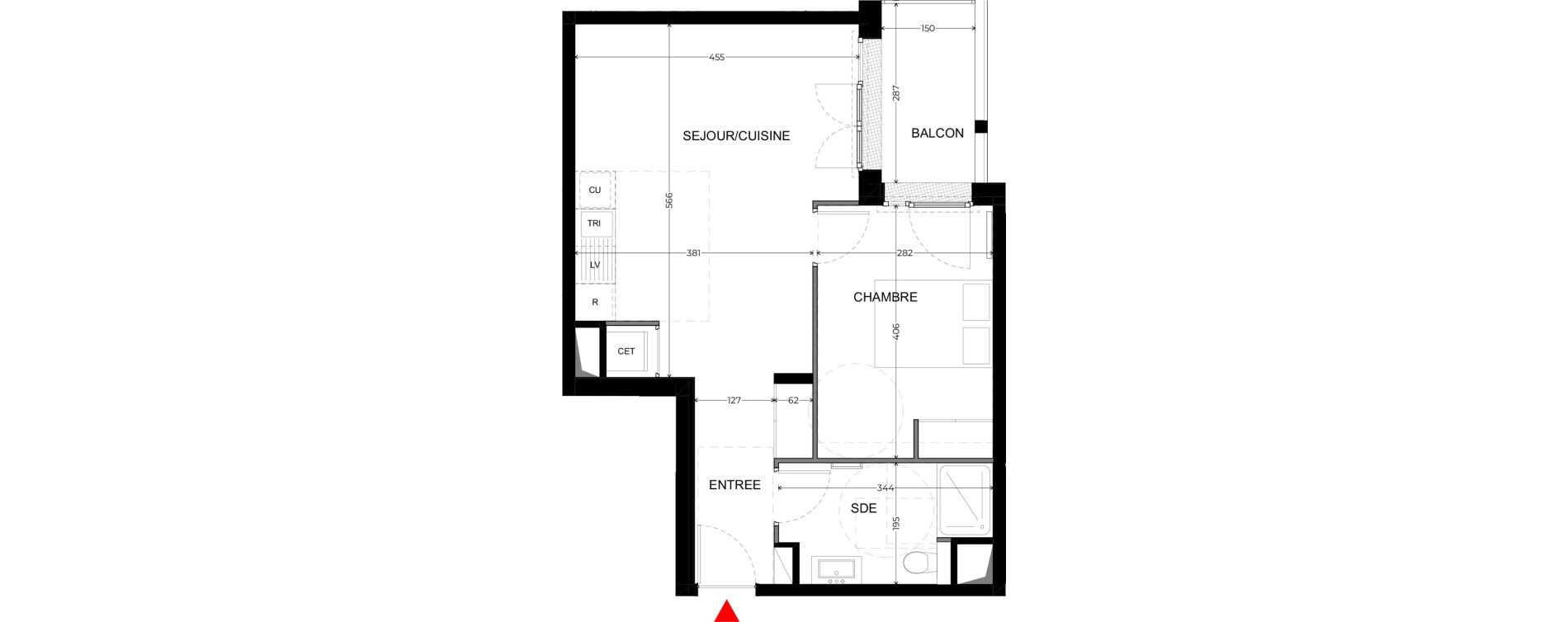 Appartement T2 de 45,48 m2 &agrave; Domont Le vieux village