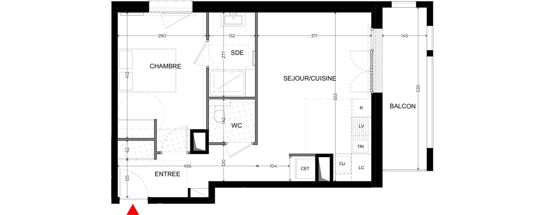 Appartement T2 de 45,02 m2 &agrave; Domont Le vieux village