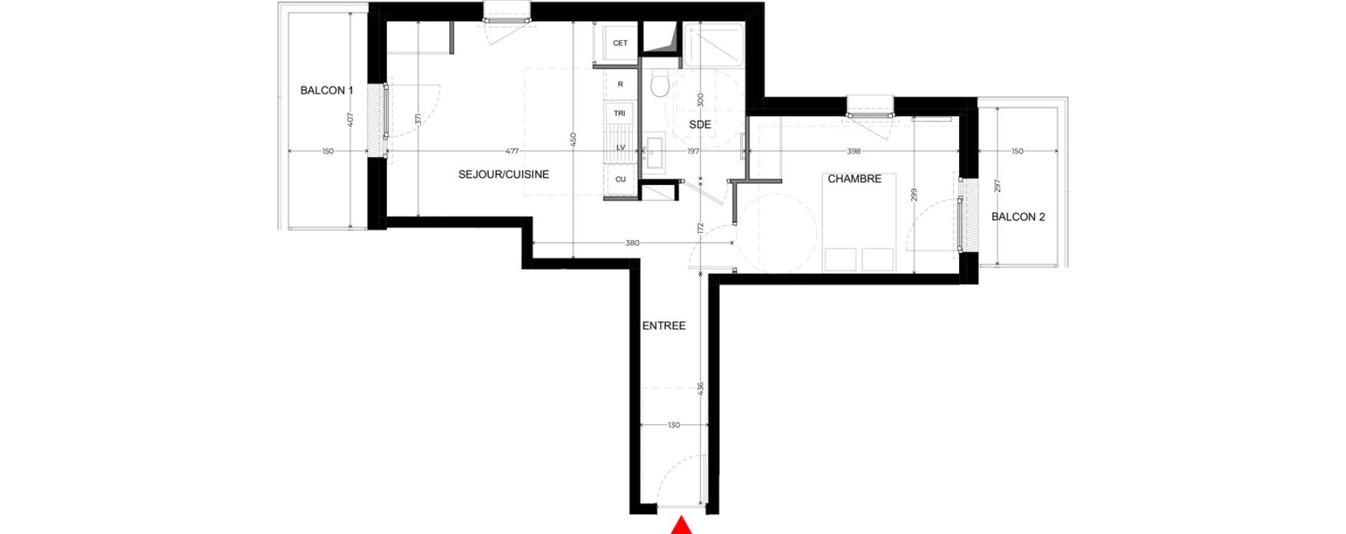 Appartement T2 de 45,32 m2 &agrave; Domont Le vieux village