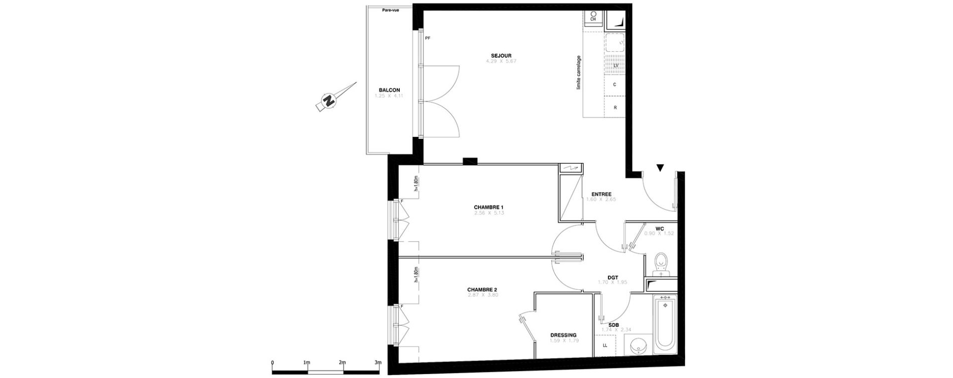 Appartement T3 de 62,54 m2 &agrave; Domont Centre