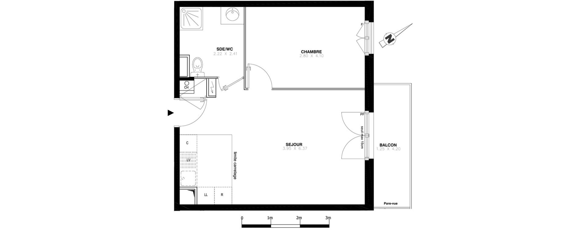 Appartement T2 de 41,98 m2 &agrave; Domont Centre