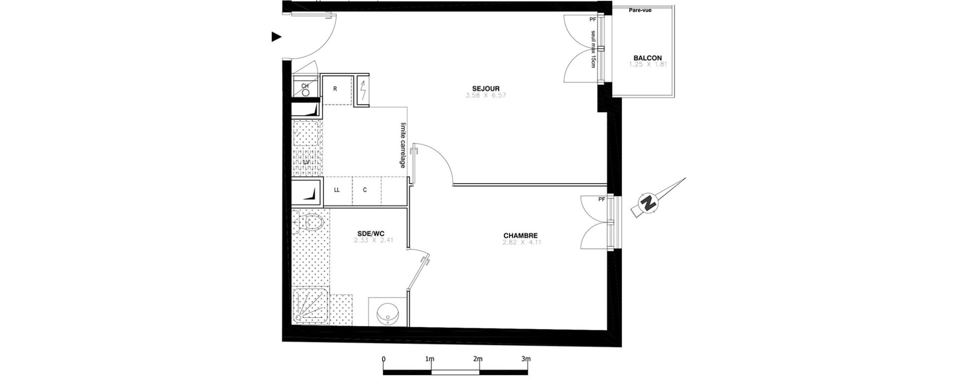 Appartement T2 de 41,33 m2 &agrave; Domont Centre