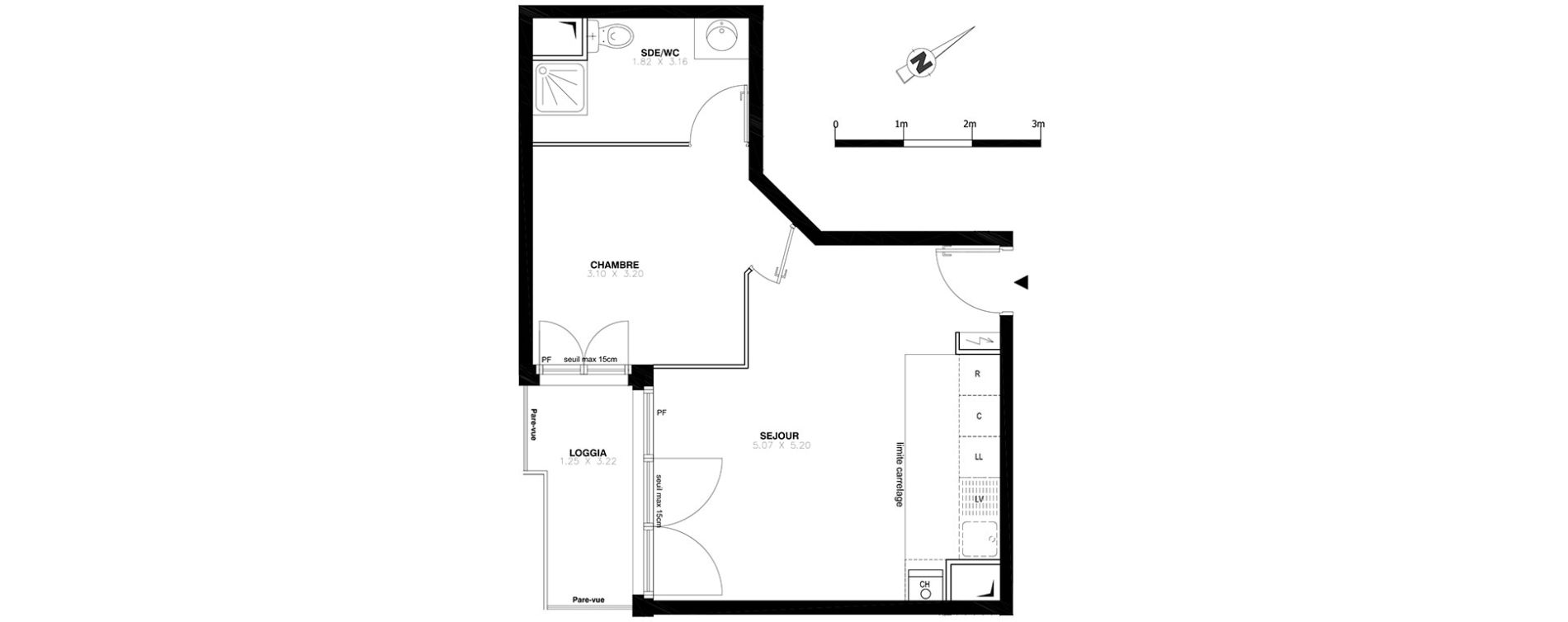 Appartement T2 de 38,88 m2 &agrave; Domont Centre
