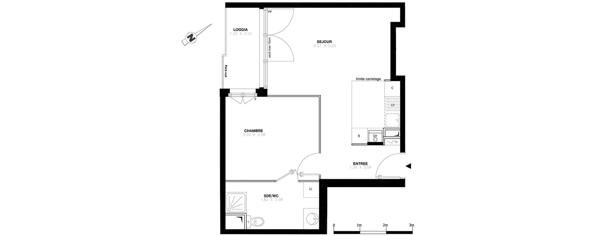 Appartement T2 de 42,84 m2 &agrave; Domont Centre