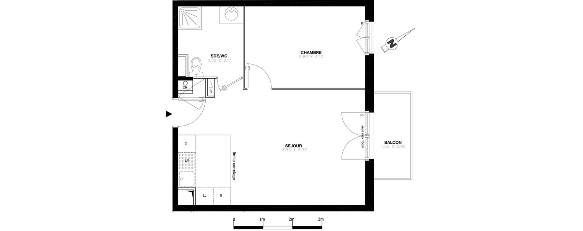 Appartement T2 de 41,98 m2 &agrave; Domont Centre