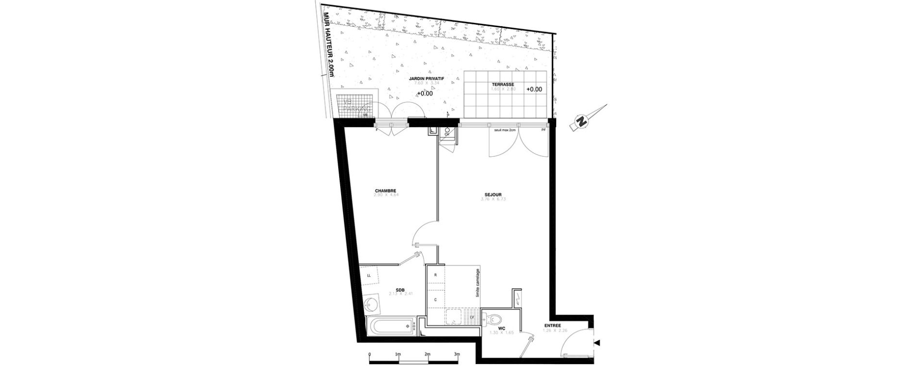 Appartement T2 de 48,14 m2 &agrave; Domont Centre