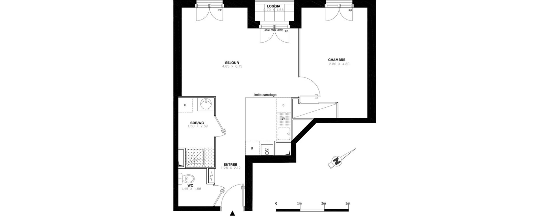 Appartement T2 de 45,30 m2 &agrave; Domont Centre