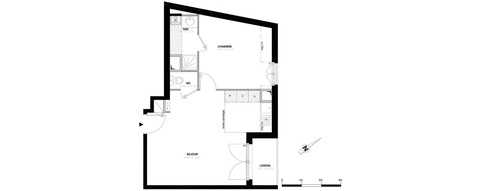 Appartement T2 de 41,64 m2 &agrave; Domont Centre