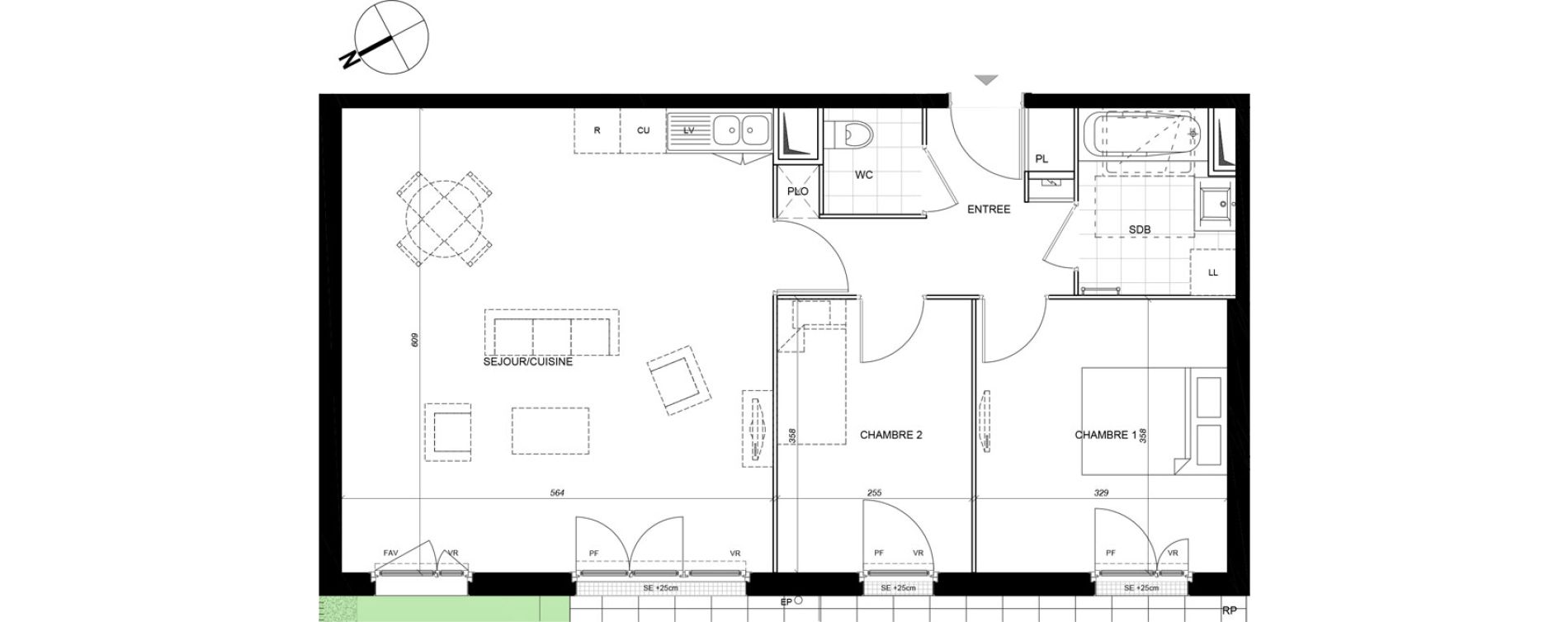 Appartement T3 de 68,70 m2 &agrave; Eaubonne La grille dor&eacute;e
