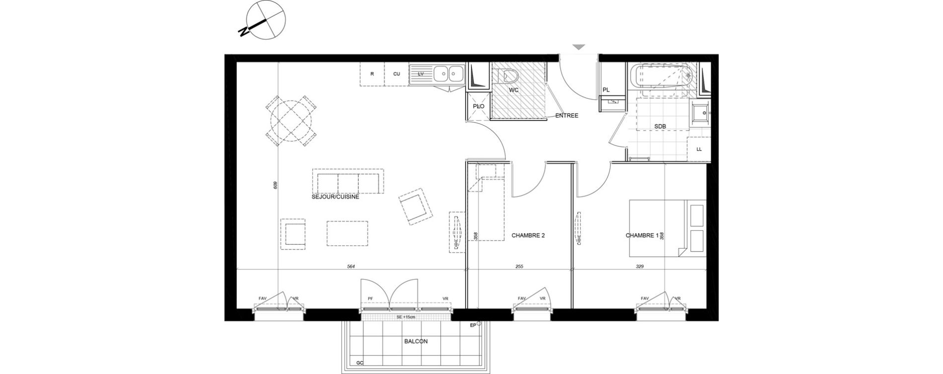 Appartement T3 de 68,70 m2 &agrave; Eaubonne La grille dor&eacute;e