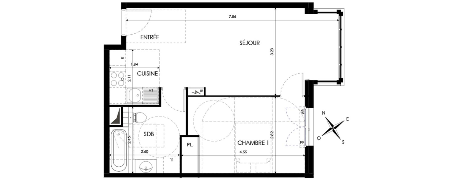 Appartement T2 de 44,92 m2 &agrave; Eaubonne Centre
