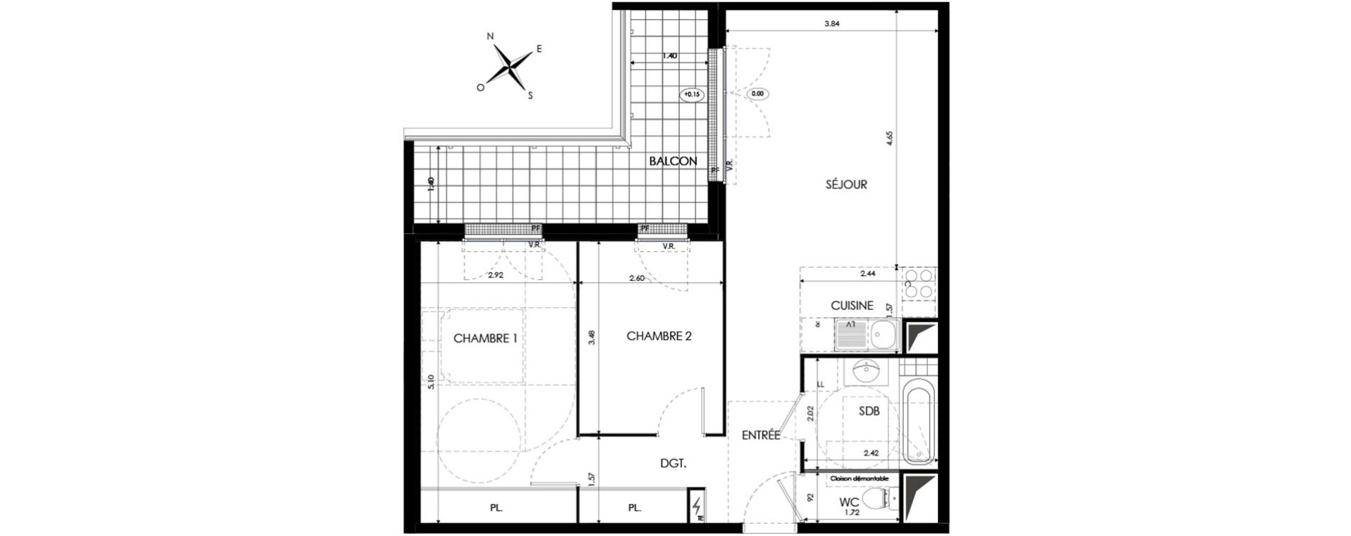 Appartement T3 de 61,41 m2 &agrave; Eaubonne Centre